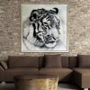 Black And White Tiger 5d Diy Full Diamond Painting Tiger Kits UK VM53007