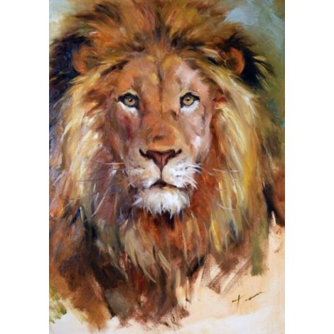 2019 Oil Painting Style Lion 5d Diy Full Square Diamond Painting Kits UK VM7370