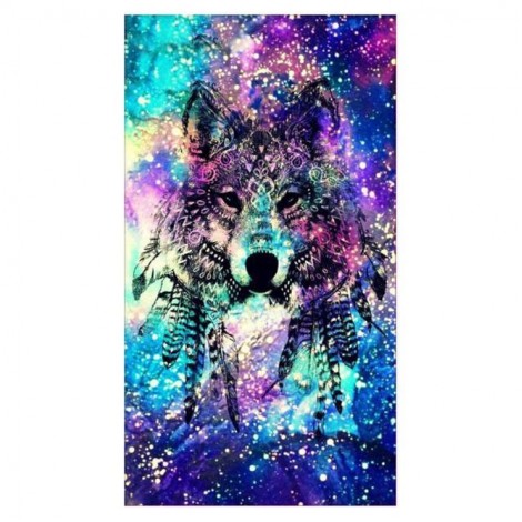 Special Dream Wolf Picture 5d Diy Cross Stitch Diamond Painting Kits UK QB6628