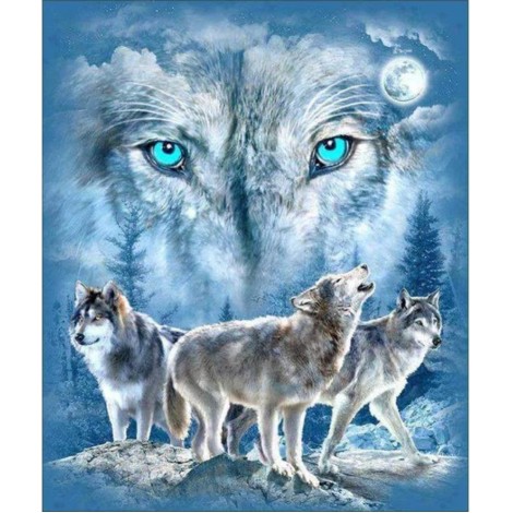 2019 Oil Painting Style Wolf Pattern 5d Diy Cross Stitch Diamond Painting Kits UK QB6586