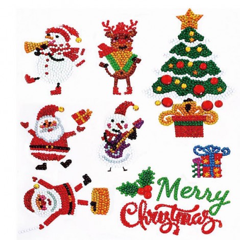 DIY Stickers-9Pcs Christmas Diamond Painting Stickers Kits