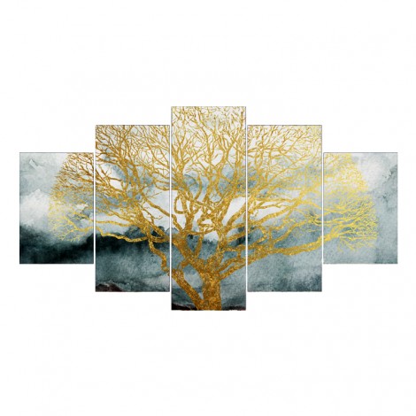 Large Multi Panel Cartoon Tree 5D DIY Mosaic Diamond Painting Kits UK QB9020